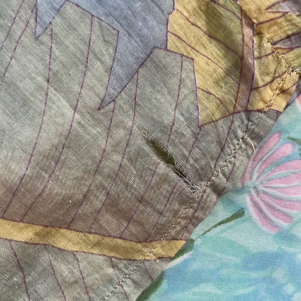 Vintage Panache Banana Leaf Pastel Cotton Embroidered Dress - Picture 16 of 16